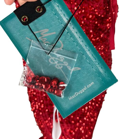 MAC DUGGAL 10711 Red One Shoulder Sequin Gown Women's Size 2 NWT - Picture 7 of 11
